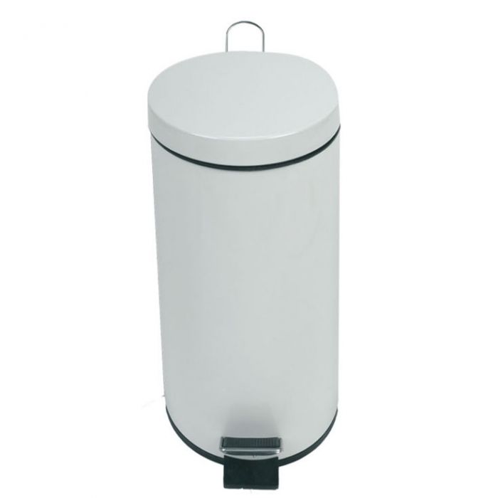 Poubelle salle de bain blanche 30 litres