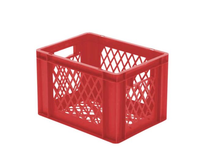 Stapelbehälter 23 Liter, 400x300x270 mm, perforiert, rot
