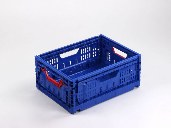 Caisse plastique pliable alimentaire 400x300x170 mm 15L BLEU