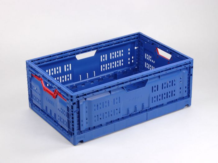 Caisse plastique pliable alimentaire 600x400x230 mm 43L BLEU