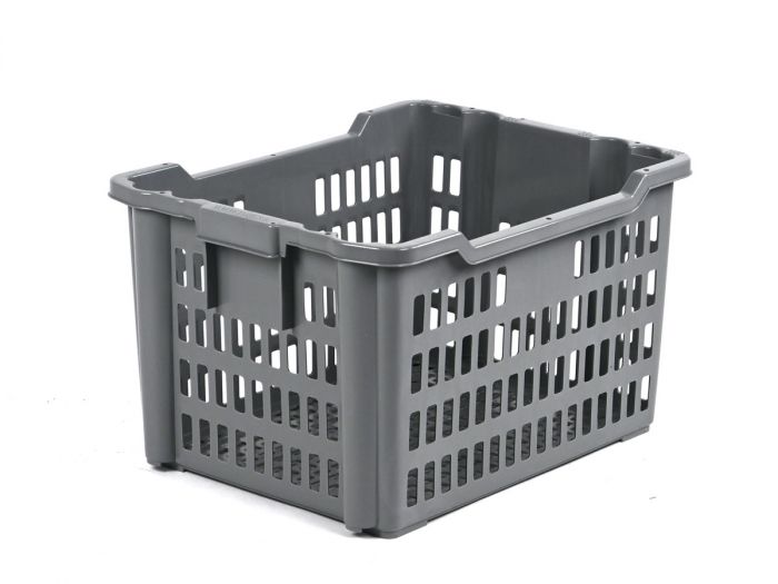 Caisse à pain boulangerie plastique 620x490x375 mm 80L GRISE