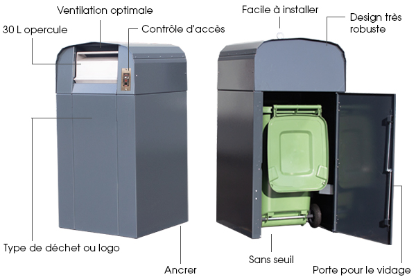Abri bac biodéchets Sentry