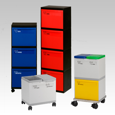 poubelles plastiques modulaires tri-sélectif