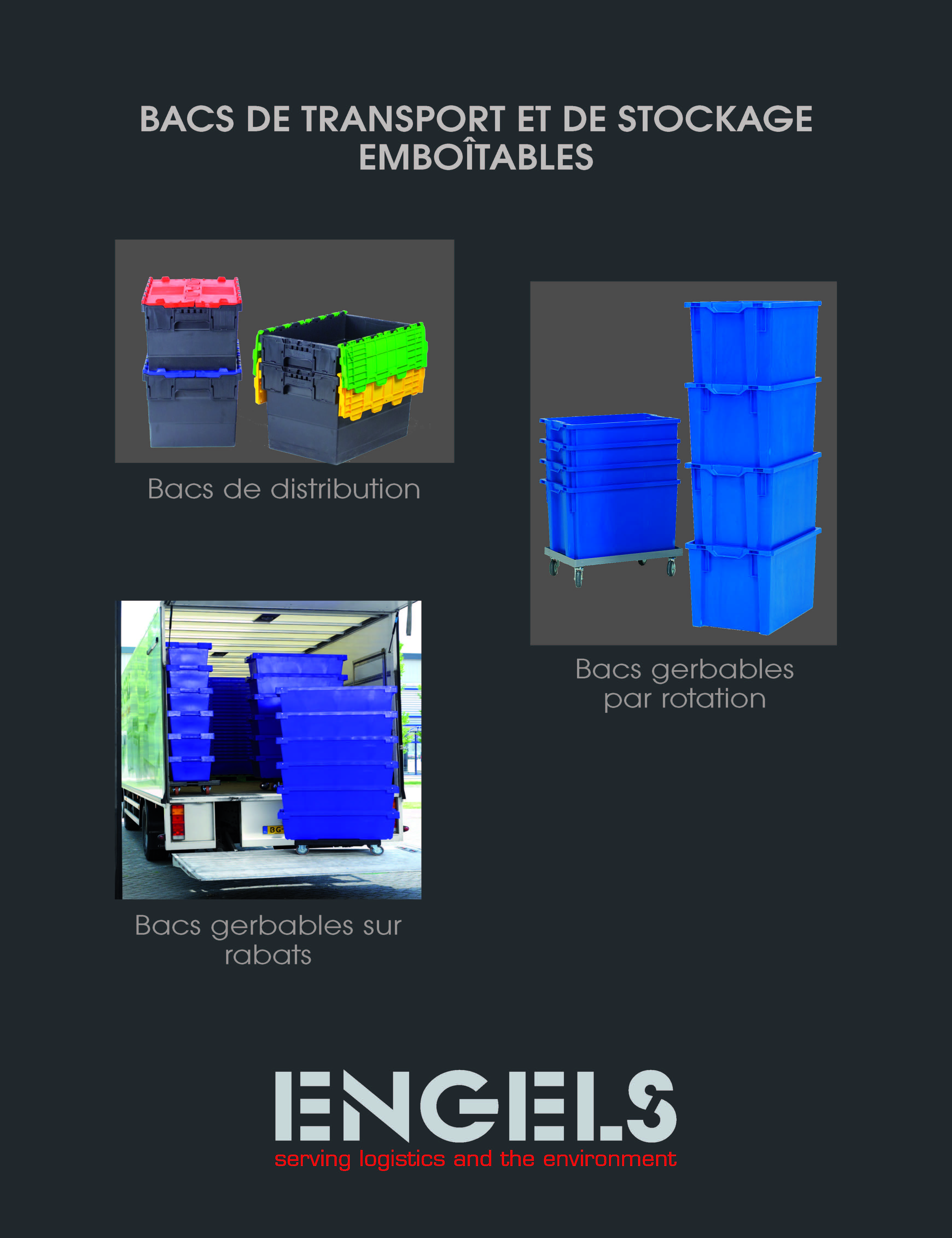 Bacs de transport emboitables